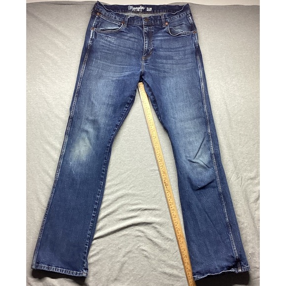 Wrangler Retro Men's Slim Boot Jeans 36x36 Light Wash Cowboy Western - Picture 2 of 12
